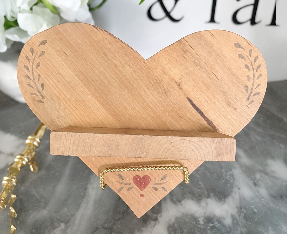 Vintage 80s 90s Heart-Shaped Wooden Wall Shelf Country Cottage Butter Mom Decor